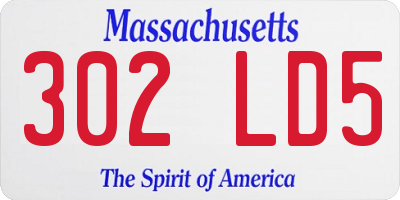 MA license plate 302LD5