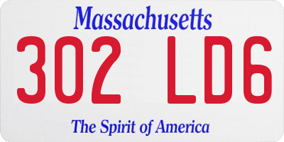 MA license plate 302LD6