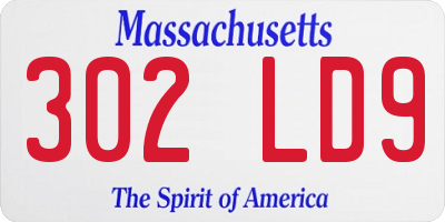 MA license plate 302LD9