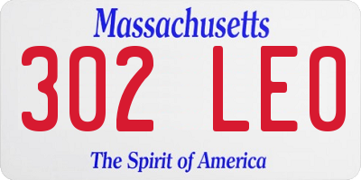 MA license plate 302LE0
