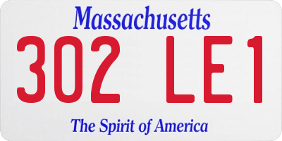MA license plate 302LE1