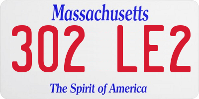MA license plate 302LE2