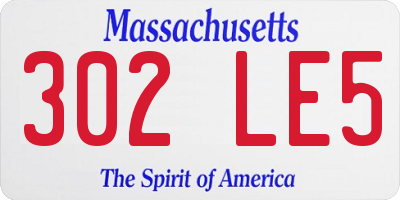 MA license plate 302LE5