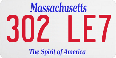 MA license plate 302LE7