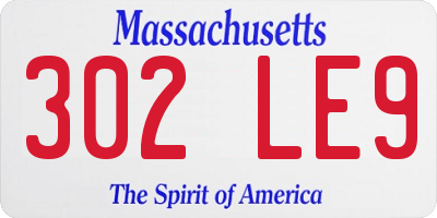 MA license plate 302LE9