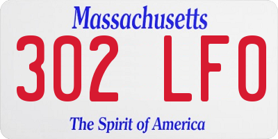 MA license plate 302LF0