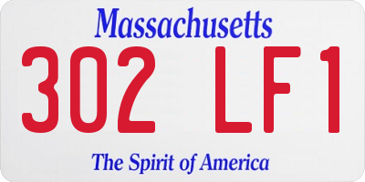 MA license plate 302LF1
