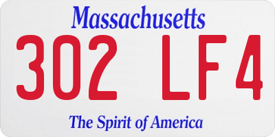 MA license plate 302LF4