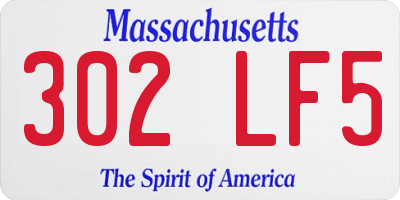 MA license plate 302LF5