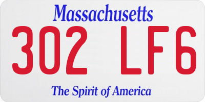MA license plate 302LF6