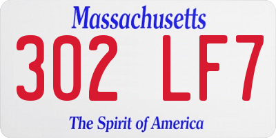 MA license plate 302LF7
