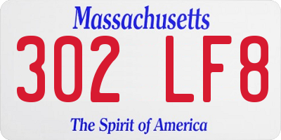 MA license plate 302LF8