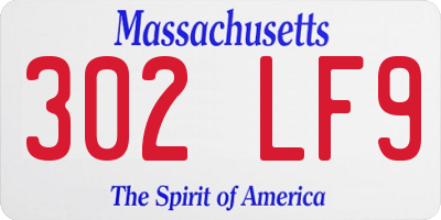 MA license plate 302LF9