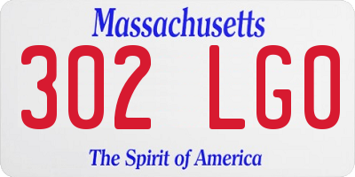 MA license plate 302LG0