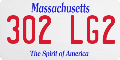 MA license plate 302LG2