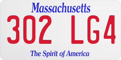 MA license plate 302LG4