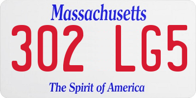 MA license plate 302LG5