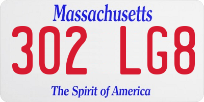 MA license plate 302LG8