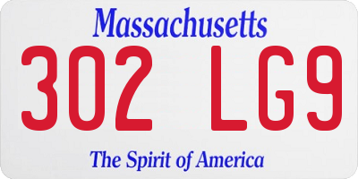 MA license plate 302LG9