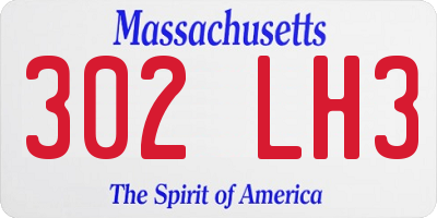 MA license plate 302LH3