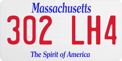 MA license plate 302LH4