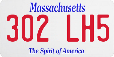 MA license plate 302LH5