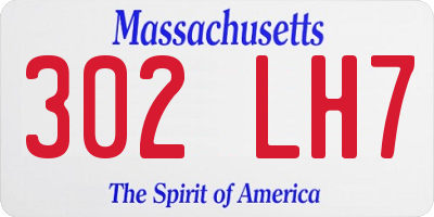 MA license plate 302LH7