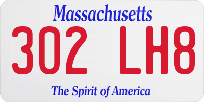 MA license plate 302LH8