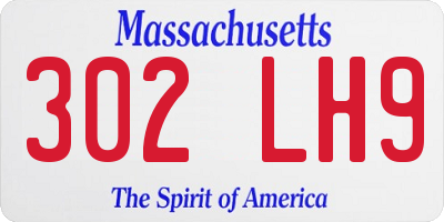 MA license plate 302LH9