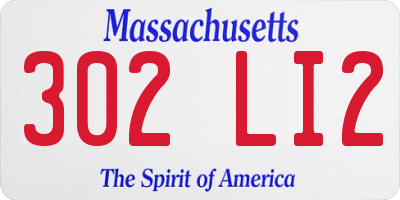 MA license plate 302LI2