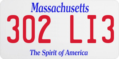 MA license plate 302LI3