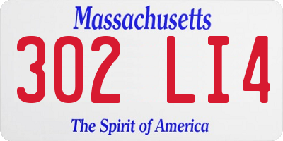MA license plate 302LI4