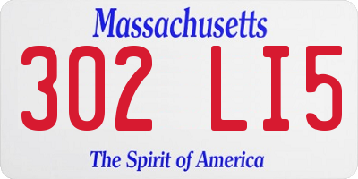 MA license plate 302LI5