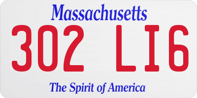 MA license plate 302LI6