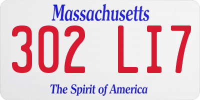 MA license plate 302LI7
