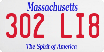MA license plate 302LI8