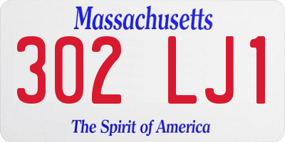 MA license plate 302LJ1