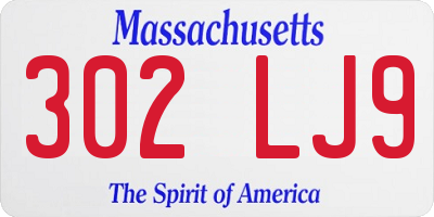 MA license plate 302LJ9