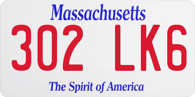 MA license plate 302LK6