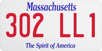 MA license plate 302LL1