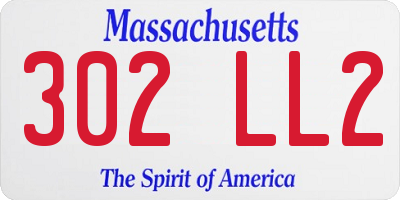 MA license plate 302LL2