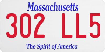 MA license plate 302LL5
