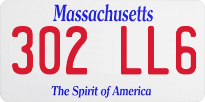 MA license plate 302LL6