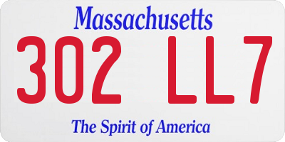 MA license plate 302LL7