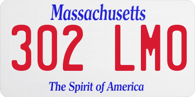 MA license plate 302LM0