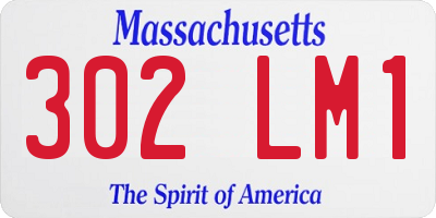 MA license plate 302LM1
