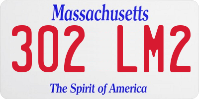 MA license plate 302LM2