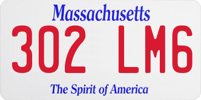 MA license plate 302LM6