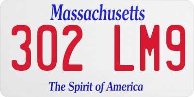 MA license plate 302LM9
