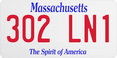 MA license plate 302LN1
